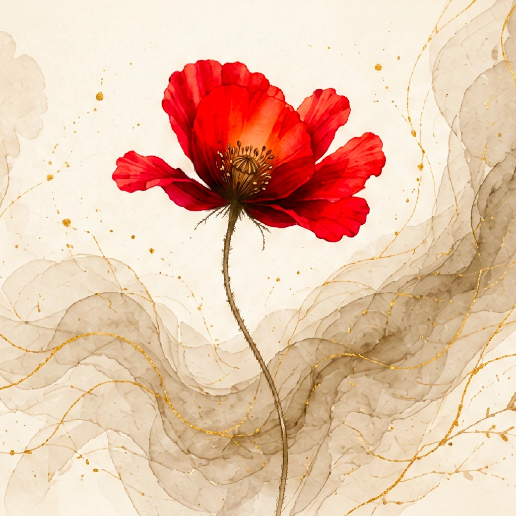 Image d'un jolie coquelicot rouge, symbole de l'Oeil du Coquelicot